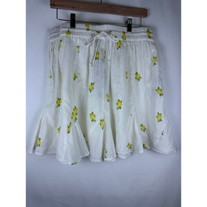 Women's Vero Moda White Yellow Floral Mini Skirt XL